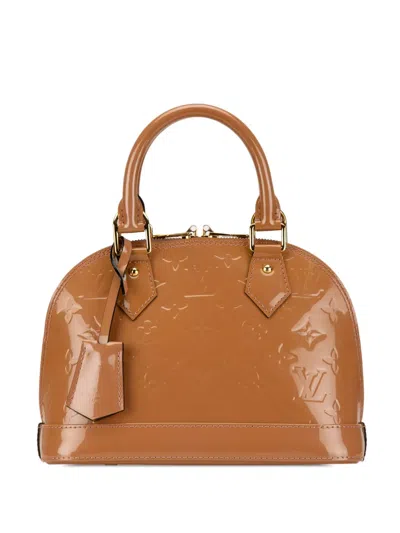 Pre-owned Louis Vuitton 2013 Monogram Vernis Alma Bb Satchel In Brown