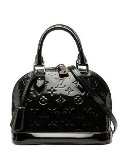 Pre-owned Louis Vuitton 2013 Monogram Vernis Alma Bb Satchel In Black