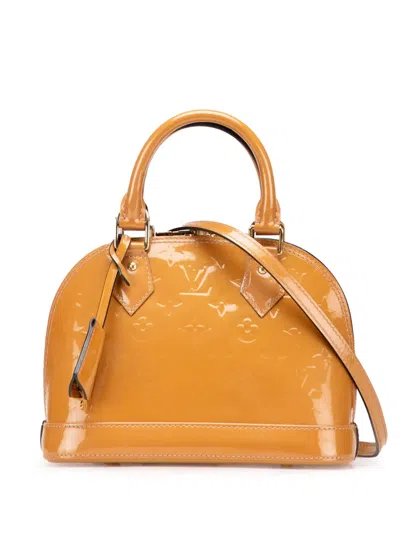 Pre-owned Louis Vuitton 2013 Monogram Vernis Alma Bb Satchel In Brown