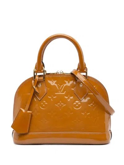 Pre-owned Louis Vuitton 2013 Monogram Vernis Alma Bb Satchel In Brown