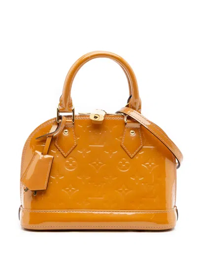 Pre-owned Louis Vuitton 2013 Monogram Vernis Alma Bb Satchel In Brown