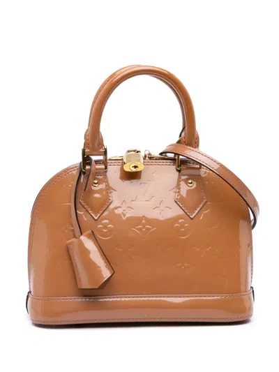 Pre-owned Louis Vuitton 2013 Monogram Vernis Alma Bb Satchel In Brown