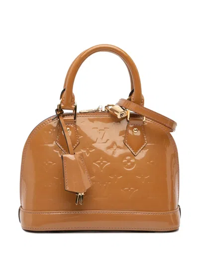 Pre-owned Louis Vuitton 2013 Monogram Vernis Alma Bb Satchel In Brown