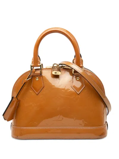 Pre-owned Louis Vuitton 2013 Monogram Vernis Alma Bb Satchel In Brown
