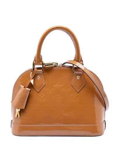 Pre-owned Louis Vuitton 2013 Monogram Vernis Alma Bb Satchel In Brown