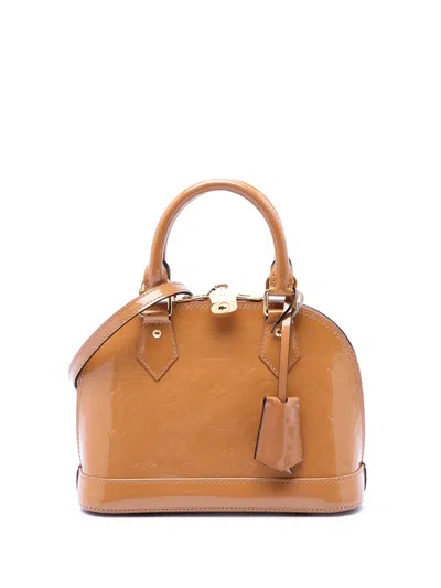 Pre-owned Louis Vuitton 2013 Monogram Vernis Alma Bb Satchel In Brown