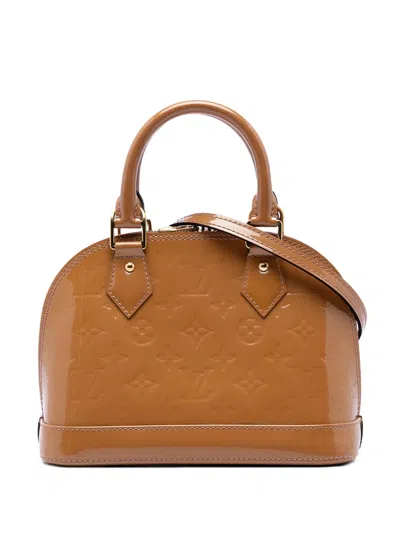 Pre-owned Louis Vuitton 2013 Monogram Vernis Alma Bb Satchel In Brown