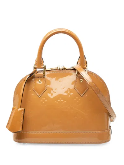 Pre-owned Louis Vuitton 2013 Monogram Vernis Alma Bb Satchel In Brown