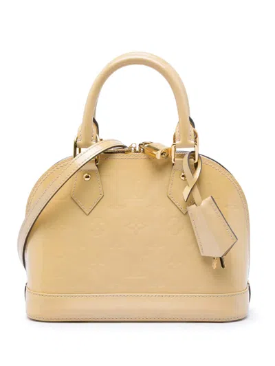 Pre-owned Louis Vuitton 2013 Monogram Vernis Alma Bb Satchel In Neutrals