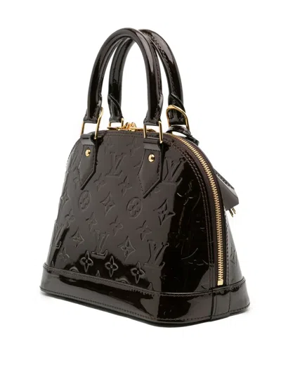 Pre-owned Louis Vuitton 2013 Monogram Vernis Alma Bb Satchel In Purple