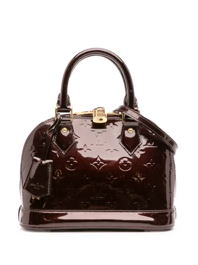 Pre-owned Louis Vuitton 2013 Monogram Vernis Alma Bb Satchel In Purple
