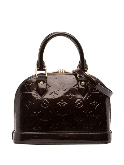 Pre-owned Louis Vuitton 2013 Monogram Vernis Alma Bb Satchel In Purple