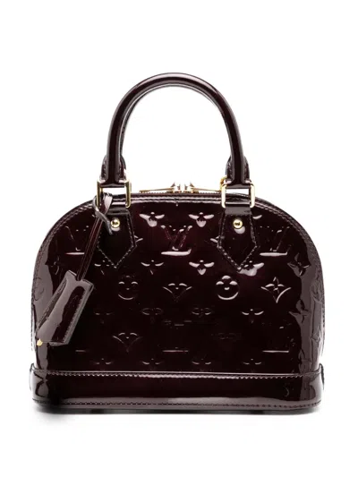 Pre-owned Louis Vuitton 2013 Monogram Vernis Alma Bb Satchel In Purple