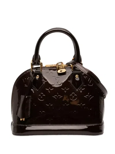 Pre-owned Louis Vuitton 2013 Monogram Vernis Alma Bb Satchel In Purple