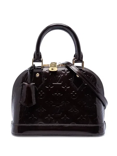 Pre-owned Louis Vuitton 2013 Monogram Vernis Alma Bb Satchel In Purple