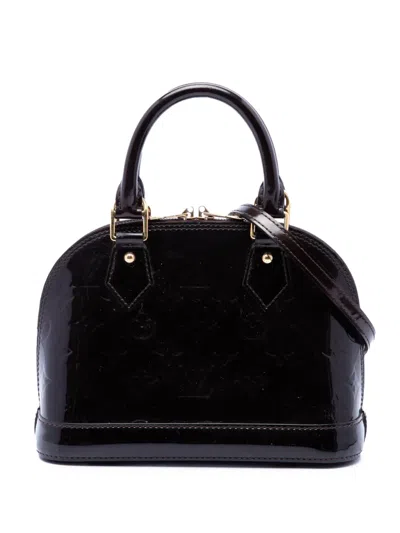 Pre-owned Louis Vuitton 2013 Monogram Vernis Alma Bb Satchel In Purple