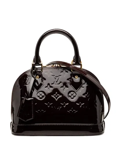 Pre-owned Louis Vuitton 2013 Monogram Vernis Alma Bb Satchel In Purple