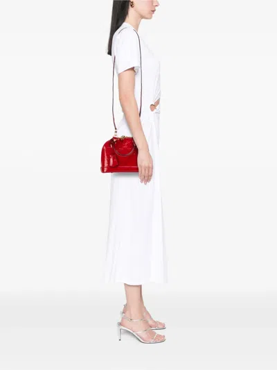 Pre-owned Louis Vuitton 2013 Monogram Vernis Alma Bb Satchel In Red