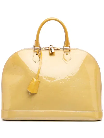 Pre-owned Louis Vuitton 2013 Monogram Vernis Alma Gm Handbag In Brown