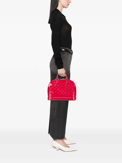 Pre-owned Louis Vuitton 2013 Monogram Vernis Alma Pm Handbag In Pink