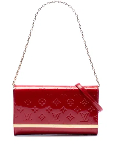 Pre-owned Louis Vuitton 2013 Monogram Vernis Ana Satchel In Red