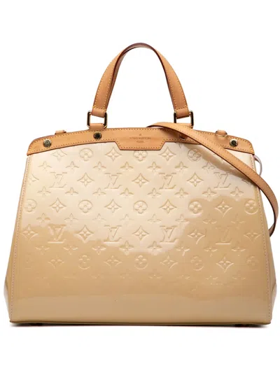 Pre-owned Louis Vuitton 2013 Monogram Vernis Brea Gm Satchel In Brown