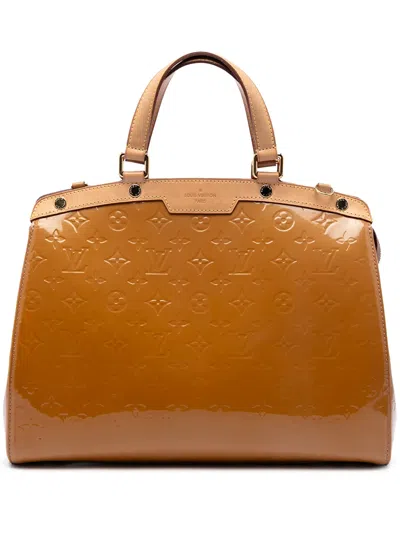 Pre-owned Louis Vuitton 2013 Monogram Vernis Brea Gm Satchel In Brown