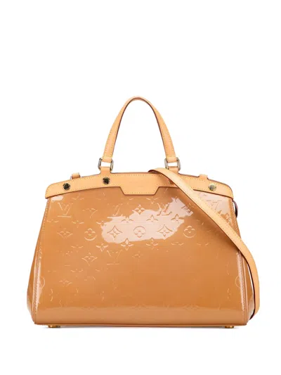 Pre-owned Louis Vuitton 2013 Monogram Vernis Brea Mm Satchel In Brown
