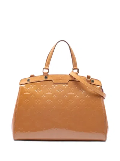 Pre-owned Louis Vuitton 2013 Monogram Vernis Brea Mm Satchel In Brown