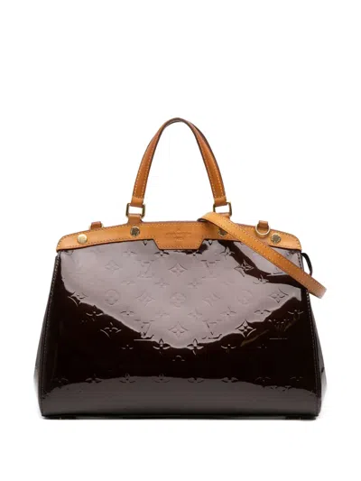 Pre-owned Louis Vuitton 2013 Monogram Vernis Brea Mm Satchel In Purple