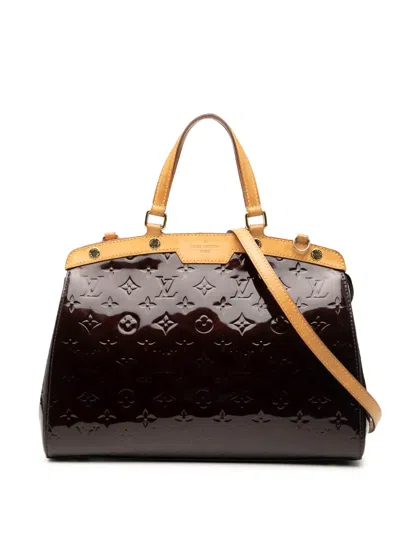 Pre-owned Louis Vuitton 2013 Monogram Vernis Brea Mm Satchel In Purple