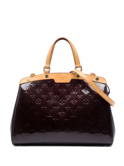 Pre-owned Louis Vuitton 2013 Monogram Vernis Brea Mm Satchel In Purple