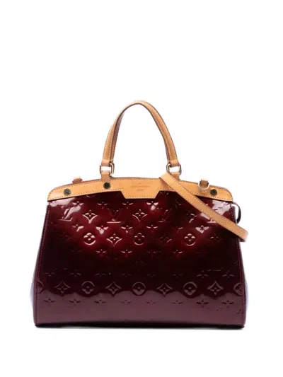 Pre-owned Louis Vuitton 2013 Monogram Vernis Brea Mm Satchel In Red