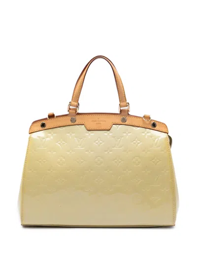 Pre-owned Louis Vuitton 2013 Monogram Vernis Brea Mm Satchel In Yellow