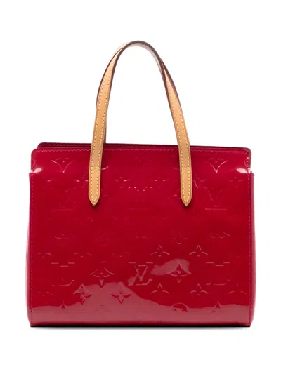 Pre-owned Louis Vuitton 2013 Monogram Vernis Catalina Bb Handbag In Red