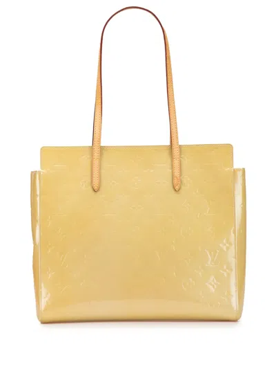 Pre-owned Louis Vuitton 2013 Monogram Vernis Catalina East West Tote Bag In Brown