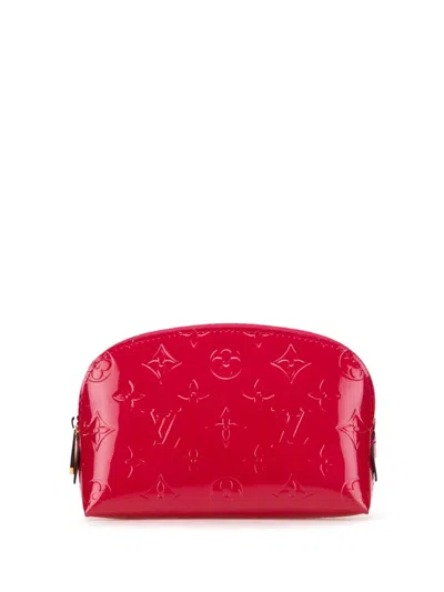 Pre-owned Louis Vuitton 2013 Monogram Vernis Cosmetic Pouch In Red