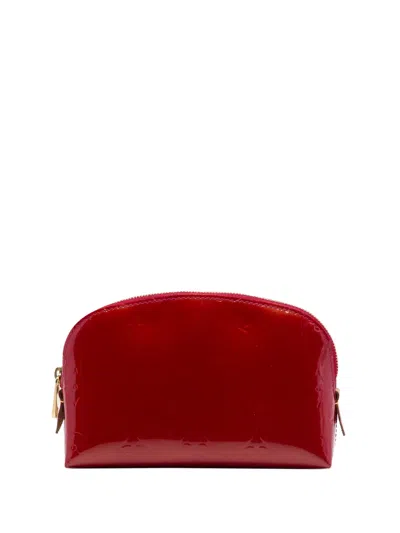 Pre-owned Louis Vuitton 2013 Monogram Vernis Cosmetic Pouch In Red
