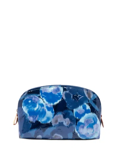 Pre-owned Louis Vuitton 2013 Monogram Vernis Ikat Cosmetic Pouch In Blue