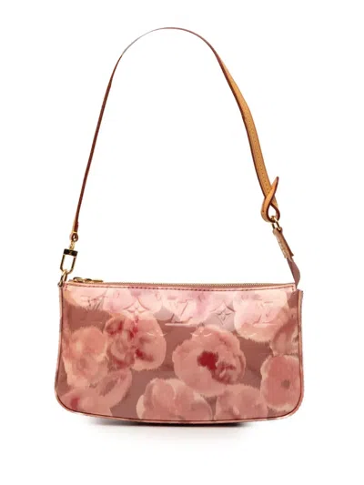 Pre-owned Louis Vuitton 2013 Monogram Vernis Ikat Pochette Accessoires Shoulder Bag In Pink