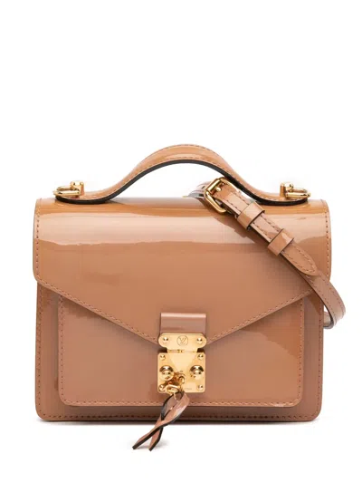 Pre-owned Louis Vuitton 2013 Monogram Vernis Monceau Bb Satchel In Brown