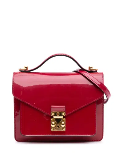 Pre-owned Louis Vuitton 2013 Monogram Vernis Monceau Bb Satchel In Red