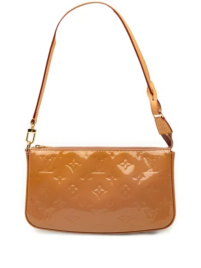 Pre-owned Louis Vuitton 2013 Monogram Vernis Pochette Accessoires Shoulder Bag In Brown