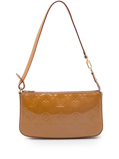 Pre-owned Louis Vuitton 2013 Monogram Vernis Pochette Accessoires Shoulder Bag In Brown