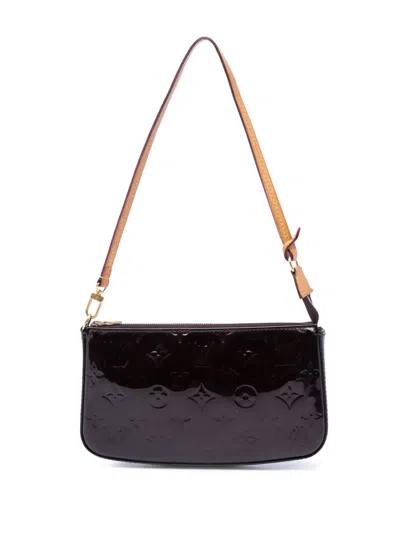Pre-owned Louis Vuitton 2013 Monogram Vernis Pochette Accessoires Shoulder Bag In Purple