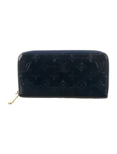 Pre-owned Louis Vuitton 2013 Monogram Vernis Zippy Wallet In Blue