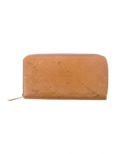 Pre-owned Louis Vuitton 2013 Monogram Vernis Zippy Wallet In Brown