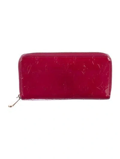Pre-owned Louis Vuitton 2013 Monogram Vernis Zippy Wallet In Pink