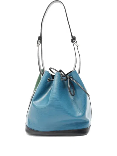 Pre-owned Louis Vuitton 2013 Petit Noe Tricolor Epi-leather Bucket Bag In Blue