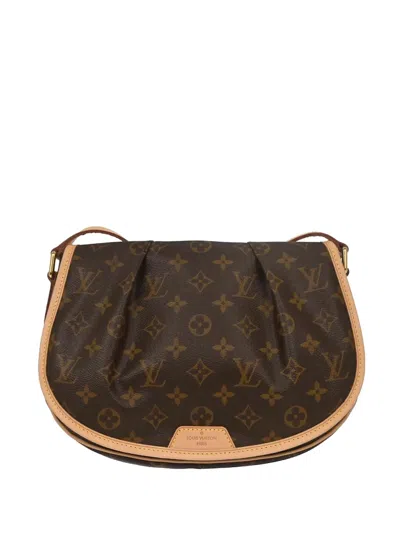 Pre-owned Louis Vuitton 2013 Pm Menilmontant Cross Body Bag In Brown